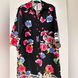 Flower midi kaftan silk